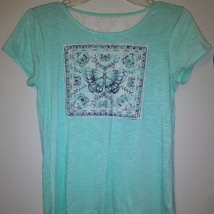 Mudd blue butterfly shirt Size 16 in girls